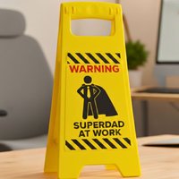Superdad at Work Desk Sign - Yellow