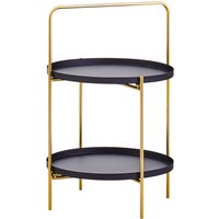 Trosa Two Tier Black and Gold Side Table - Black