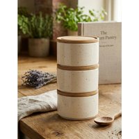 Fenwick Set of 3 Stackable Canisters - Cream