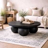 Templemore Round Concrete Coffee Table Matt - Black