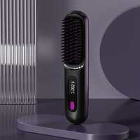 USB Charging Wireless Portable Hair Straightener - Black