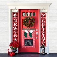 Christmas Door Banner Decoration - red