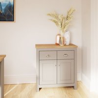 Lisbon Compact 2 Door 2 Drawer Sideboard - Light Grey