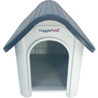HugglePets Plastic Dog Kennel with Blue Roof (403) - Grey