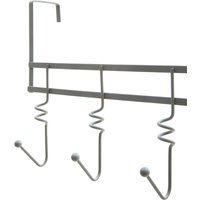 Jaxen Over Door Grey Hanger with Five Swirl Hooks - Grey