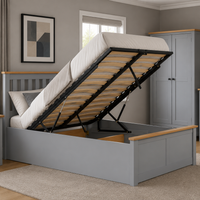 Aspen Single Ottoman Bed - Stone Grey