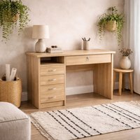 Billabong 5-Drawer Office Desk Natural Oak Effect - Neutral