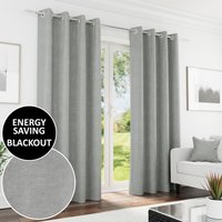 Knightsbridge Blackout Eyelet Curtains - Grey / 229cm