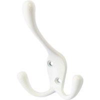 Three Prong Hat and Coat Hook - White