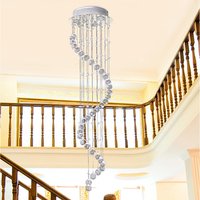 HOMCOM Crystal Chandelier Ceiling Light - Silver
