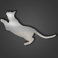 Abyssinian Cat Style 6 Silver Acrylic Mirror - Silver / 19.3cm