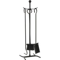 JVL 3 Piece Edale Contemporary Fireside Companion Set - Black