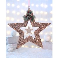 Opulant Charm, 20 LED Pink Glitter Star With Jewel Opulant Charm, 20 LED Pink Glitter Star With Jewel