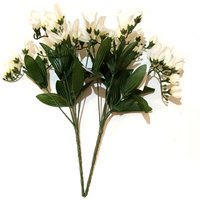 Pack of 2 Artificial Faux Freesia Plant Sprays - White