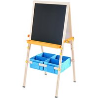 Teamson Kids Little Artist Vangogh Two-Sided Wooden Easel with Storage - Brown