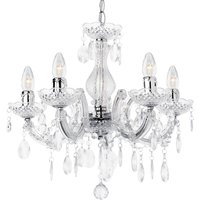 Marie Therese 5 Light Chandelier - Chrome