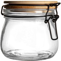 Wooden Clip Lid Storage Jar - 500ml - Clear Seal / 1