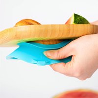 Children's Bamboo Suction Plate - Blue / 0.374kg