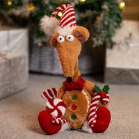 Christmas Gingerbread Rat Decoration - Brown / 48cm