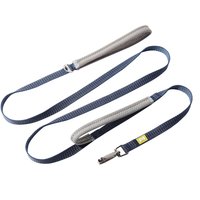 BUILT PET Small Double Handled NightSafe Reflective Lead - Blue - Blue