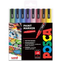 Set of 8 POSCA PC-3ML Paint Marker Art Pens Glitter - Glitter