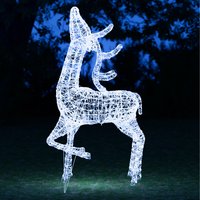 2M Soft Acrylic Light Up Elegant Stag with 440 White LEDs - White