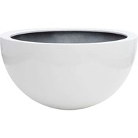 White Low Stone Composite Bowl Planter - White