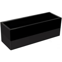 Gel Coated Fibreglass Trough Planter in Black - Black / 145l
