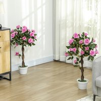 Outsunny Artificial Rose Tree - Purple and Set of 2 / 3.5kg