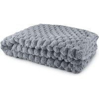 Lush Faux Rabbit Fur Throw - Charcoal / 180cm