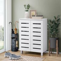 Euston Modern 2 Door Shoe Storage Cabinet - White