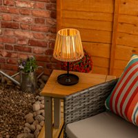 Rattan Solar Table Lamp - Brown