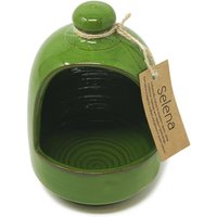 Selena Glazed Hand Dipped Ceramic Salt Pig - Green