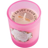 Soy Wax Candle in Frosted Glass Jar - Pink