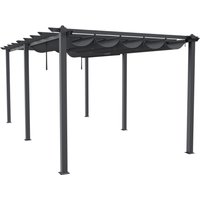 Retractable Aluminium Pergola with UV Canopy - Charcoal Grey