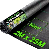 Heavy Duty Weed Membrane Landscape Ground Cover - Black / 25 / 2500cm