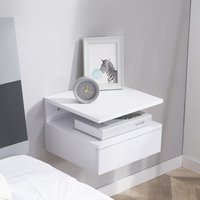 HOMCOM Floating Nightstand Set of 2 - White