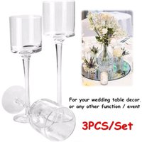 Set of 3 Glass Tealight Candle Holders - Clear