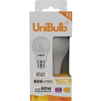 UniBulb LED GLS B22 806lm 2700K Dimmable Light Bulb - Warm White