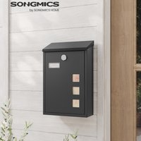 Wall Mounted Mailbox with Copper Lock and Viewing Windows - Black