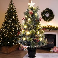The Frosted LED Pine Fibre Optic Tree - Green / 3ft