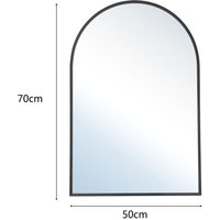 Arched Wall Mirror with Black Frame - Black