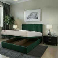 Emily End Opening Ottoman Orthopaedic Mattress 24" Headboard - Emerald / Small Single Emily End Opening Ottoman Orthopaedic Mattress 24" Headboard - Emerald / Small Single