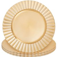 Dia Gold Finish Wave Rim Charger Plate - Gold