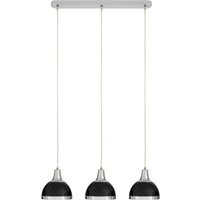Jasper Black Shade and Chrome Pendant Light - Black