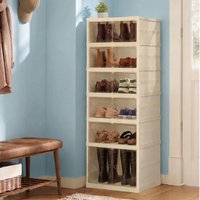Shoe Boxes, Pack of 12 Stackable Shoe Storage Organiser - White