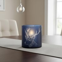 Large Blue Stag Candle Holder - Blue