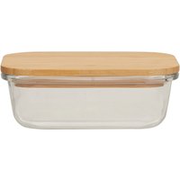 Freska 370ml Glass Container With Bamboo Lid - Transparent