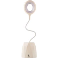 Adjustable LED Desktop Lamp with Phone Stand - Cream