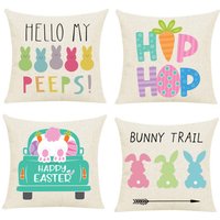 Set of 4 Easter Cushion Covers - White
